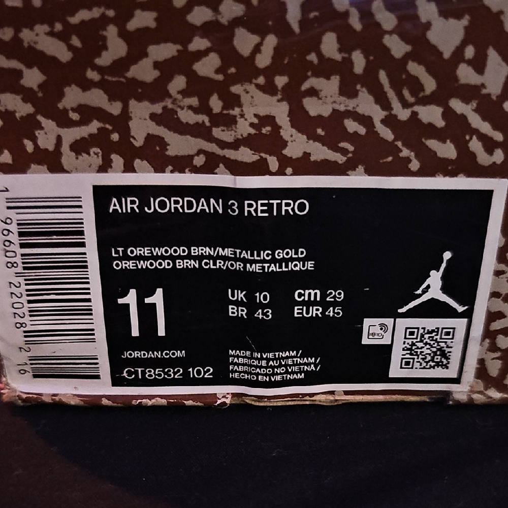 *Lightly Used* Jordan Retro 3 Palomino - Picture 2 of 11